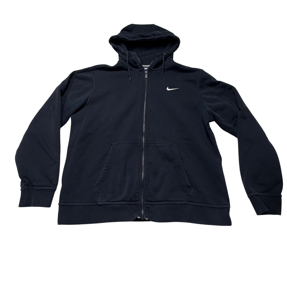 Nike Sportswear Mens Full Zip Hoodie Club Fleece Black Sweatshirt XL Streetwear
